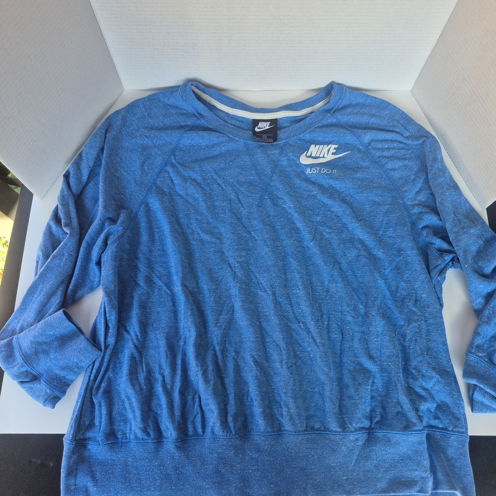 Womens Blue/ Heathered Long Sleeve NIKE Shirt 2xl Just Do It